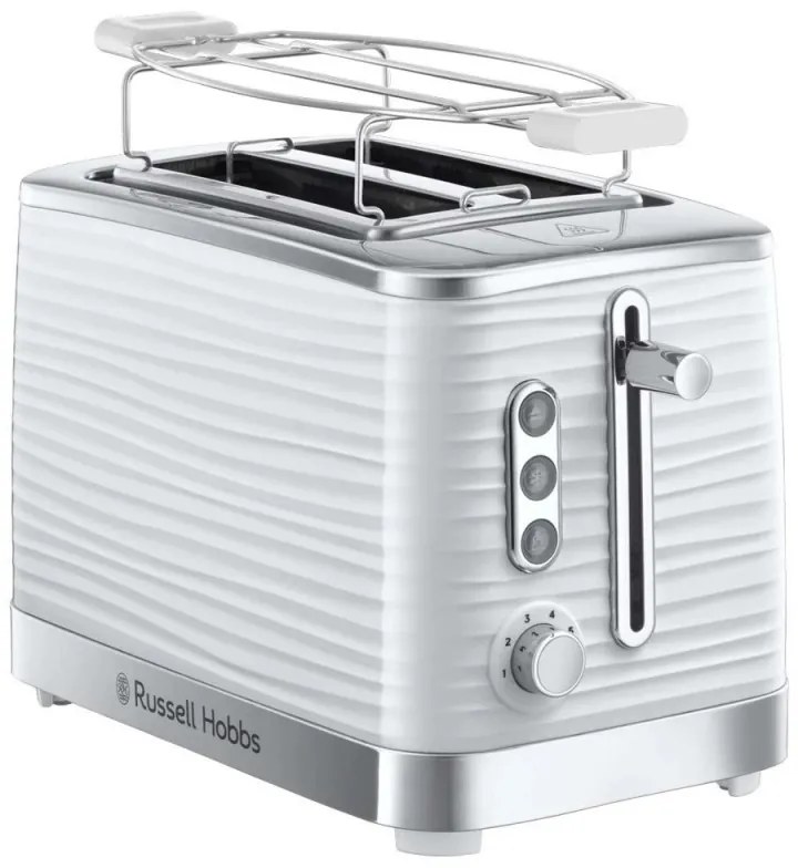 Prajitor de paine Russell Hobbs Inspire 24370-56, 1050 W, 2 felii, 6 trepte, Incalzire, Dezghetare, Alb