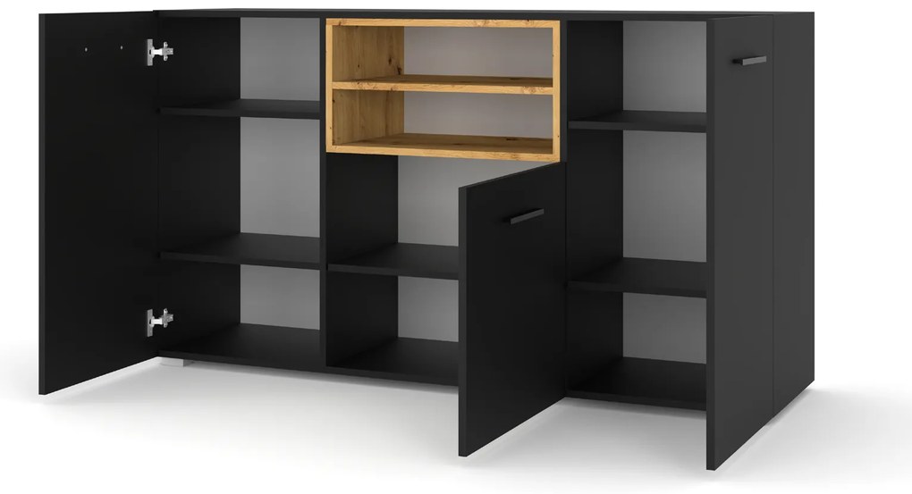 Dulap Anikka 151 (Stejar artisan + negru mat). 1124849