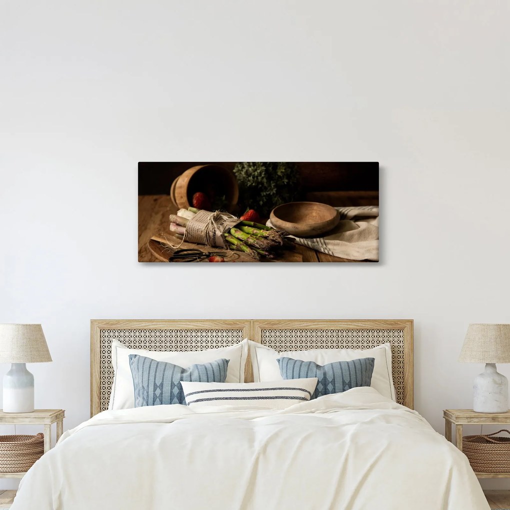 Tablou cu sparanghel pe masă (120x50 cm)