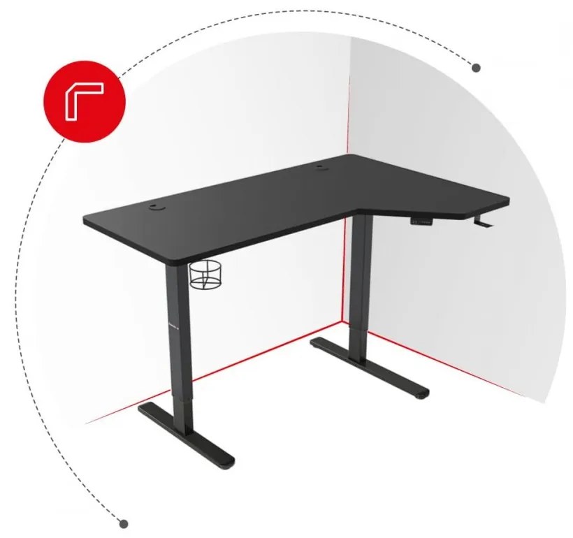 Masă electrică ergonomică cu înălţime reglabilă şi panou LED