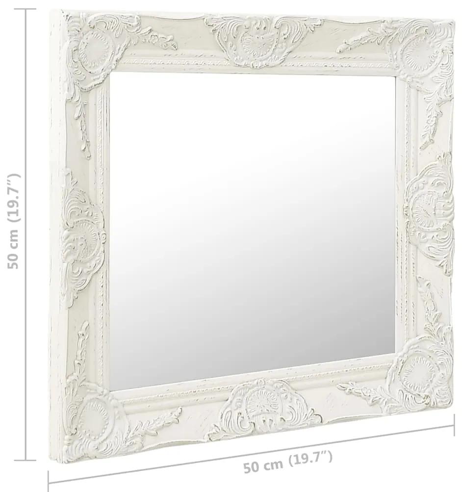 Oglinda de perete in stil baroc, alb, 50 x 50 cm 1, Alb, 50 x 50 cm