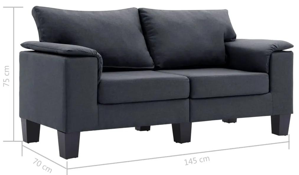 Canapea cu 2 locuri, gri inchis, material textil Gri, Canapea cu 2 locuri