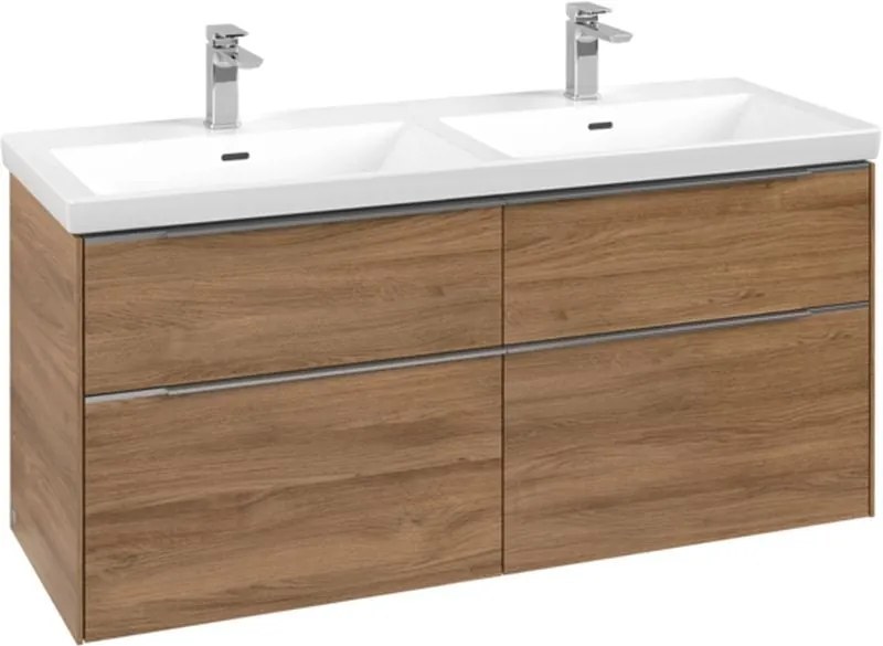 Villeroy &amp; Boch Subway 3.0 dulap 127.2x46.2x57.6 cm sub chiuveta pe perete stejar C568L0RH