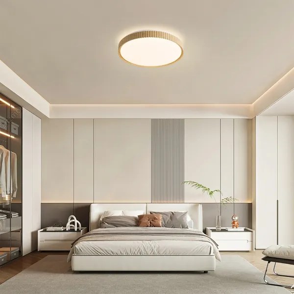 Plafonieră LED Brilagi CORVO, dimmabilă, 72W/230V, 3000-6000K, finisaj decor lemn, Ø50 cm, cu telecomandă inclusă