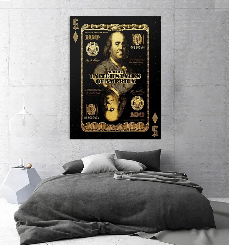 Tablou canvas Dollar Gold 90x60 cm