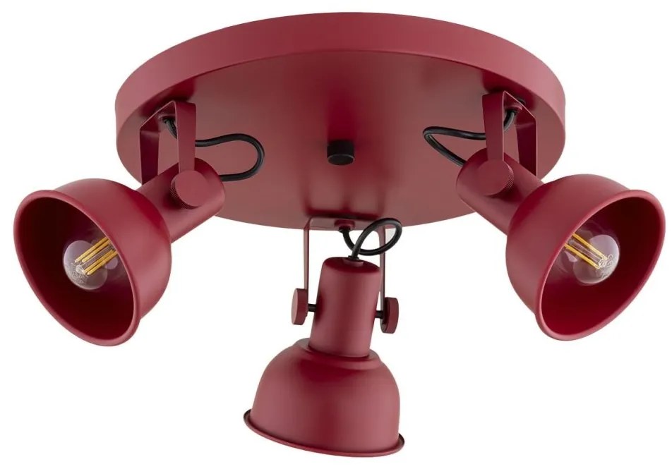 Plafoniera cu 3 spoturi directionabile design modern Lenora rosu
