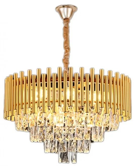 Candelabru Elit's Esn777R, Cristal, Metal, 8 X E27, Auriu 50cm