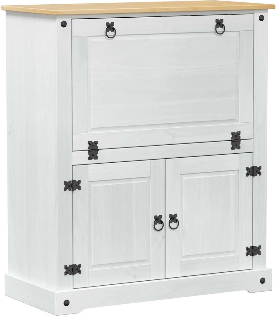 vidaXL Cabinet pentru vin Alb 97 x 45 x 114 cm Lemn de pin masiv