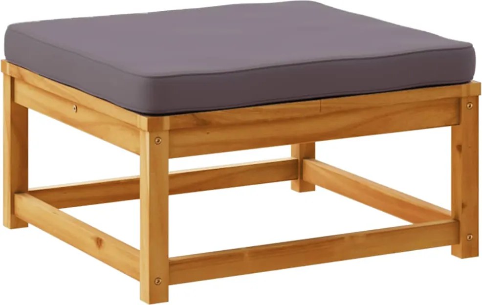 vidaXL Taburet de grădină cu perne, lemn masiv de acacia