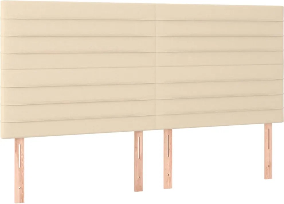vidaXL Tăblie de pat crem 200x5x118/128 cm, material textil