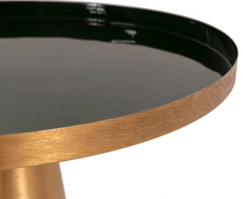 Masuta de cafea rotunda din metal Morrison 51x51x50 cm verde inchis/auriu