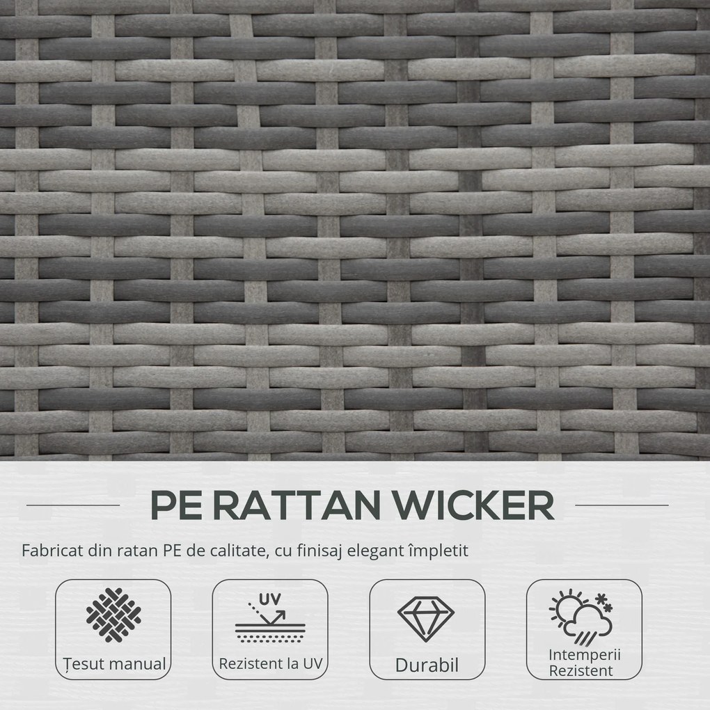 Canapele pentru exterior Outsunny, ratan PE cu 4 piese, Gri | Aosom Romania