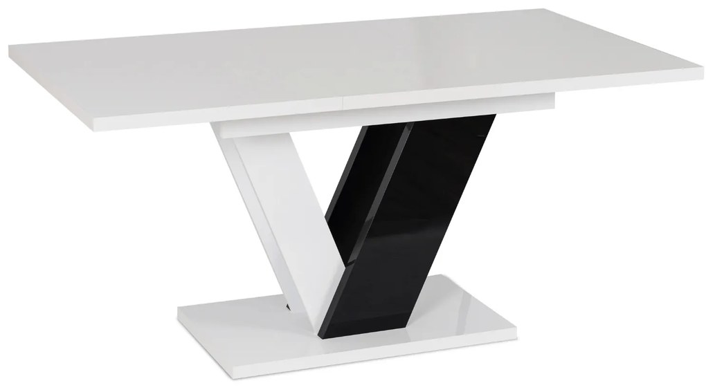 JAKS Masă de bucătărie Clark 120 cm negru și alb lucios glamour