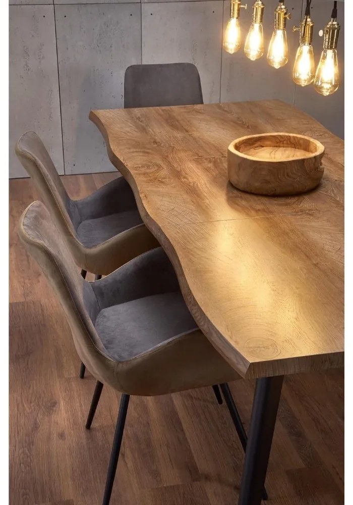 Masa de bucaterie Dickson, lemn natural/negru