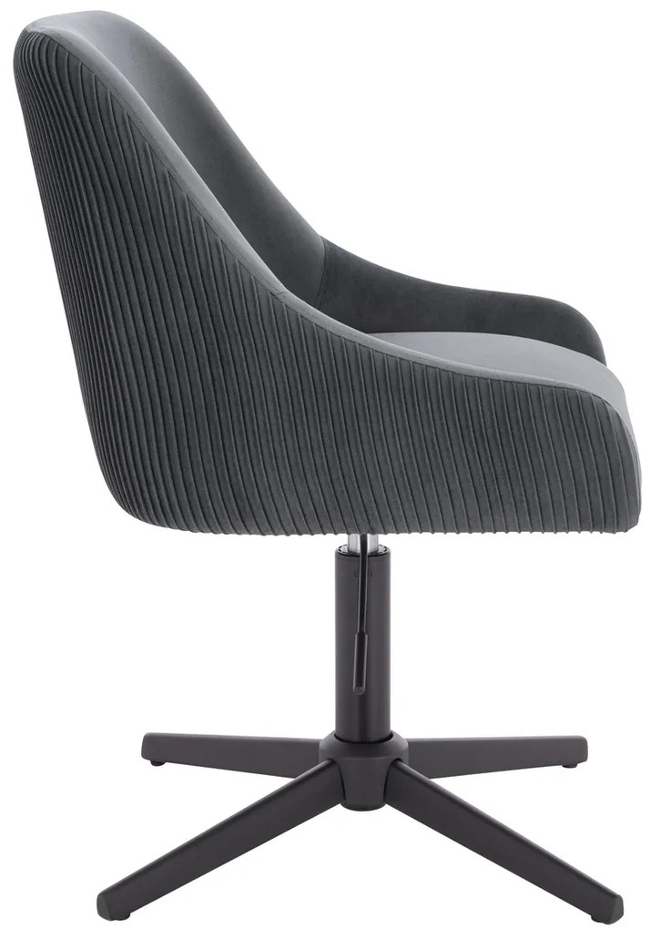 HR920CROSS Scaun Grafit din Catifea cu Bază Neagră