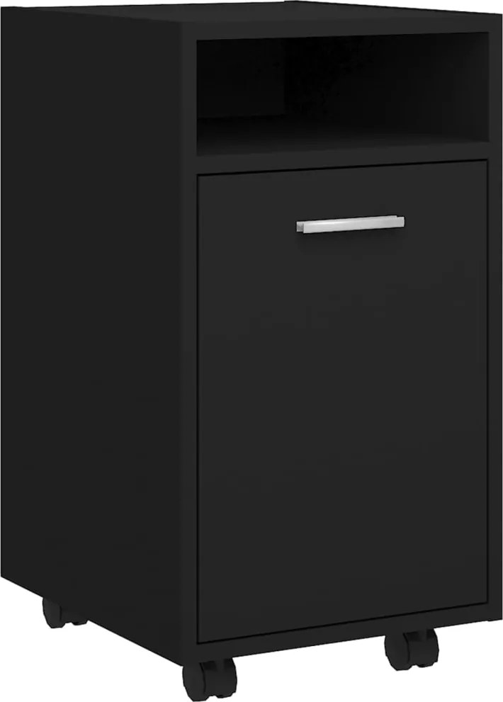 vidaXL Dulap lateral cu roți, negru, 33x38x60 cm, PAL
