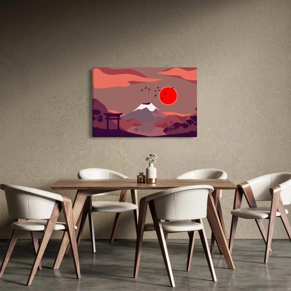 Tablou - Ilustrație a Muntelui Fuji (90x60 cm)