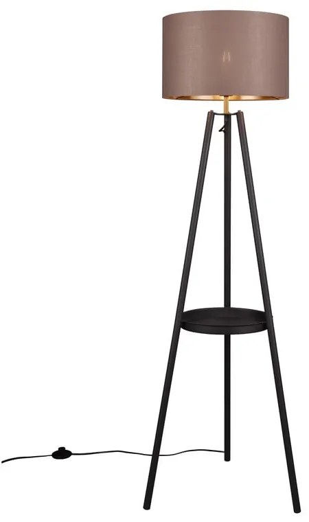 Lampadar negru cu raft (înălțime 152 cm) Colette – Trio