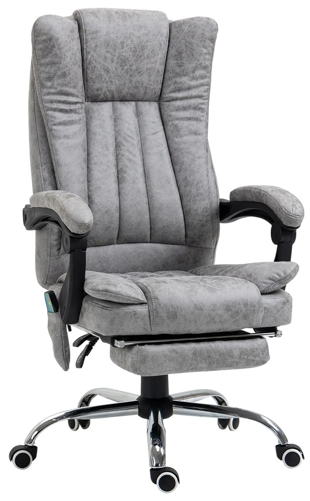 Scaun birou masaj si incalzire, pivotant 360°,62x67x113-120 cm,120 kg,Vinsetto | Aosom Romania