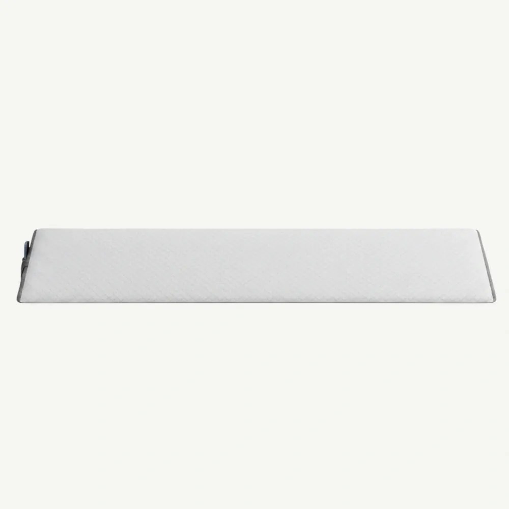 Perna triunghiulara pentru gol tablie pat, catifea jacquard, Alb