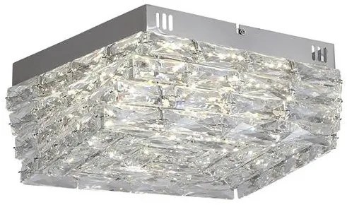 Plafoniera metal cromat si sticla LED Modena