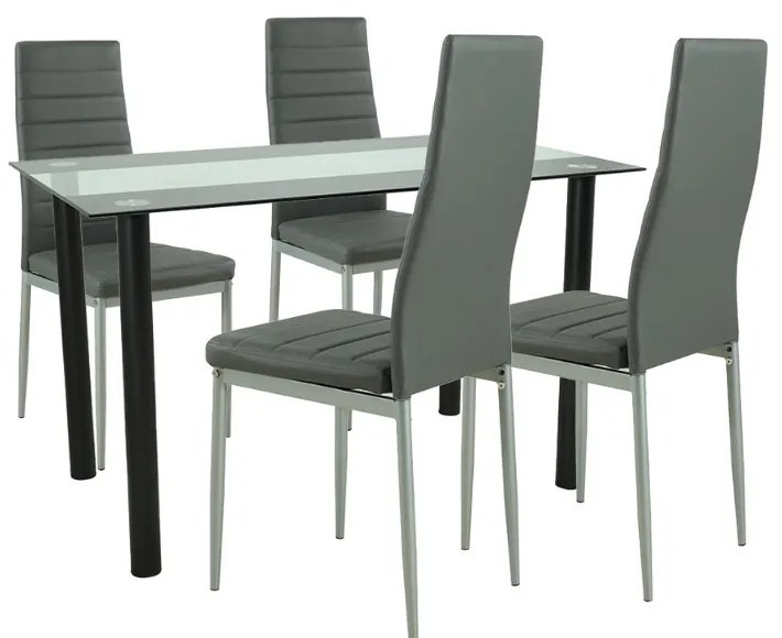 Set de masă Mezza 4+1 gri-gri