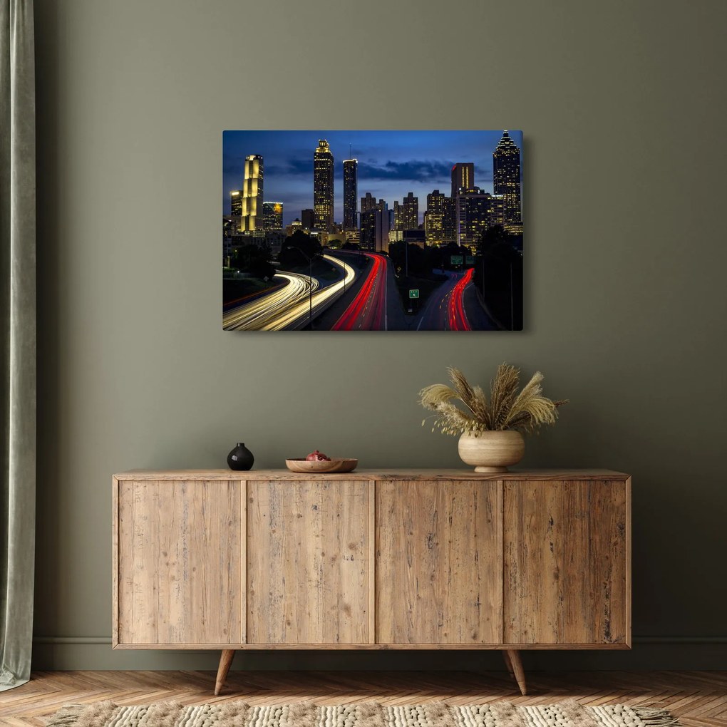 Tablou cu orașul nocturn (90x60 cm)