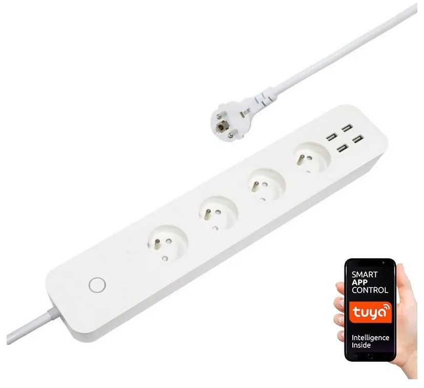 Prelungitor NEO LITE Smart 4 c.a. + 4USB Wi-Fi Tuya Immax 07707L