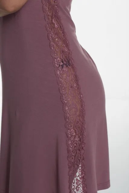 Cămașă de noapte pentru femei BRIA din bambus XL Violet închis / Berry