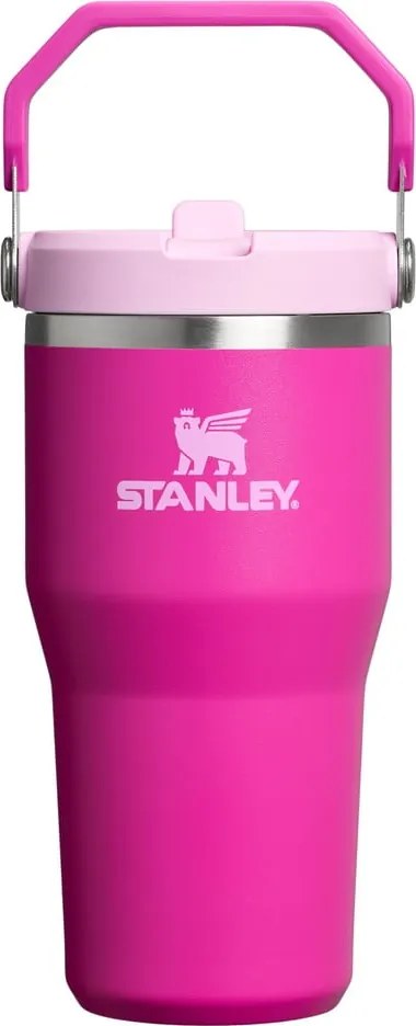 Termos roz din oțel inoxidabil 600 ml IceFlow™ Flip Straw 2.0 Tumbler Violet Blossom – Stanley