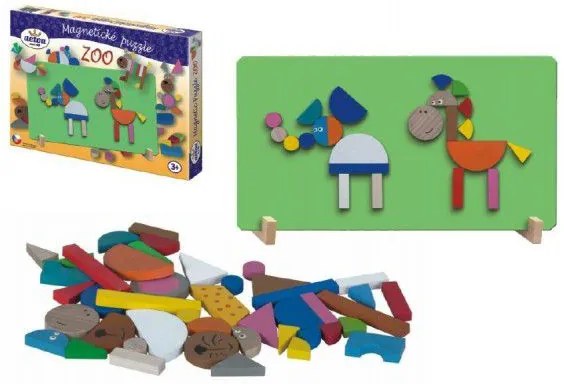 Puzzle magnetic ZOO într-o cutie de 33x23x3,5cm