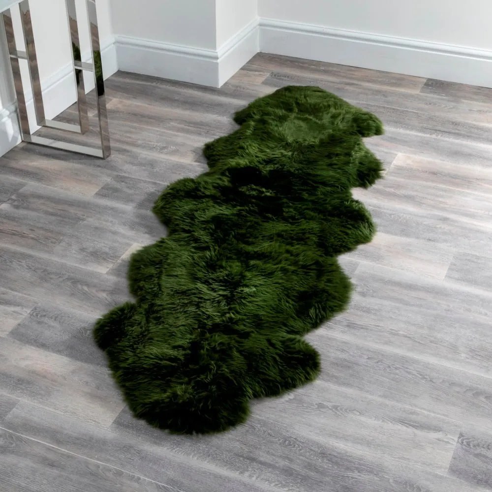 Blană de oaie Native Natural Double, 60 x 240 cm, verde