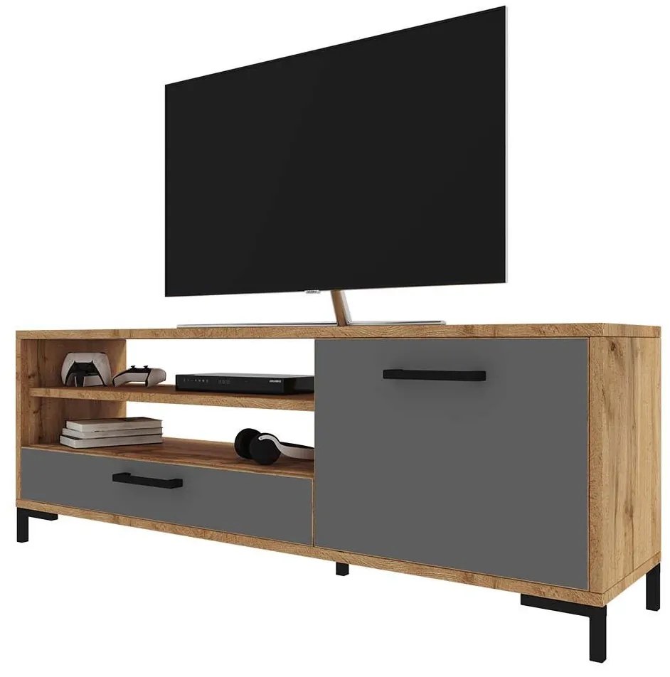 Dulap TV Cascade  (stejar lancaster + gri). 1098747
