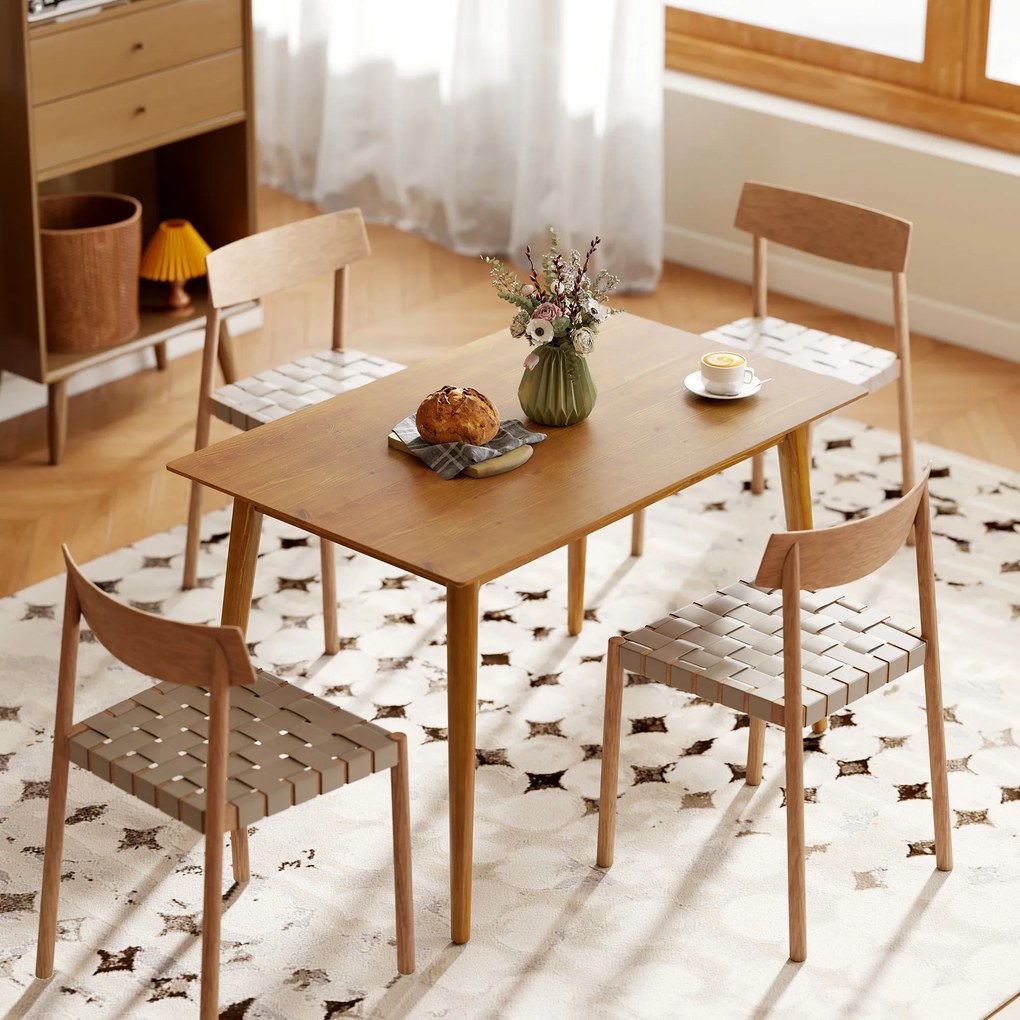 HOMCOM Masă de sufragerie, blat mare, 4-6 persoane, lemn, dim. 120L x 75l x 76H cm | Aosom Romania