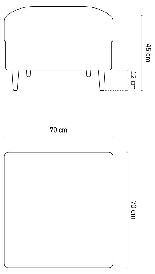 Taburet albastru deschis cu tapițerie din catifea Kyoto – Cosmopolitan Design