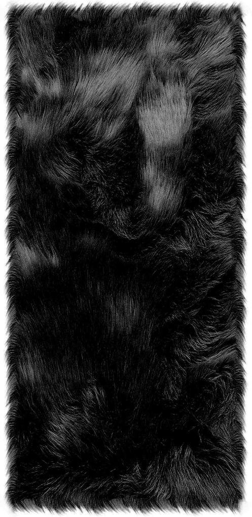 Covor Guido Maria Triana, blana artificiala, negru, 120/180 cm