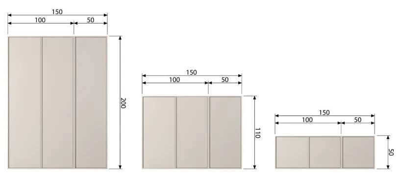 Dulap modular crem din lemn de pin 100x110 cm Daily – vtwonen