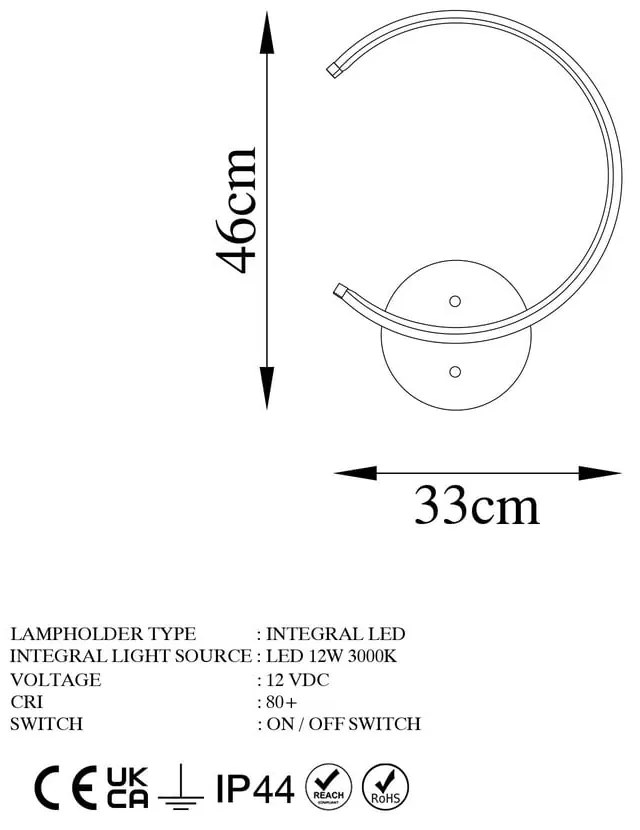 Aplică de perete neagră LED ø 10 cm Moon – Opviq lights