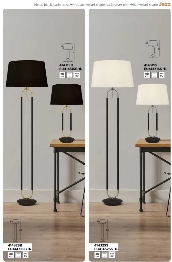 Lampadar, Lampa de podea decorativa design elegant Jazz alb