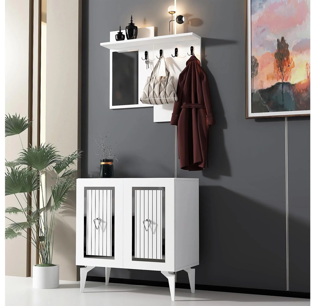Mobilier Hol Tideno (alb + argintiu) . 1093903