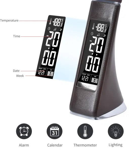 Lampă de masă LED dimabilă cu afișaj Immax 08948L LEATHER LED/7W/230V