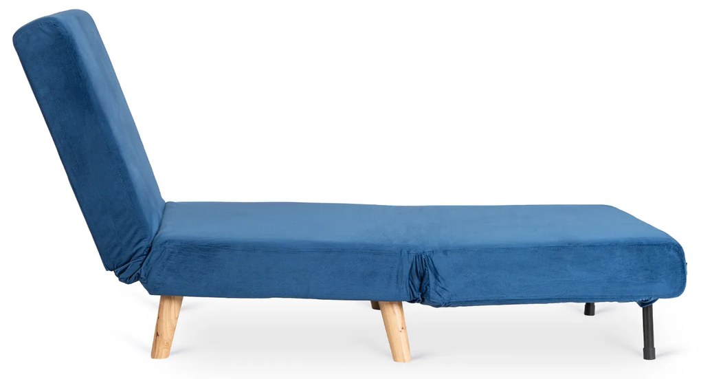 JAKS Fotoliu extensibil Marry velur albastru închis