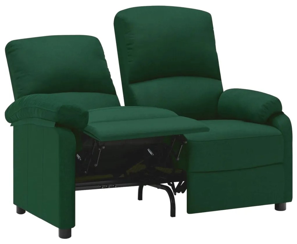 324095 vidaXL Canapea rabatabilă cu 2 locuri, verde închis, material textil