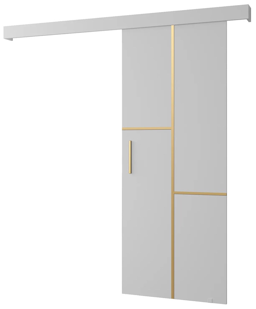 Uși culisante 90 cm Sharlene VII (alb mat + alb mat + auriu). 1043882