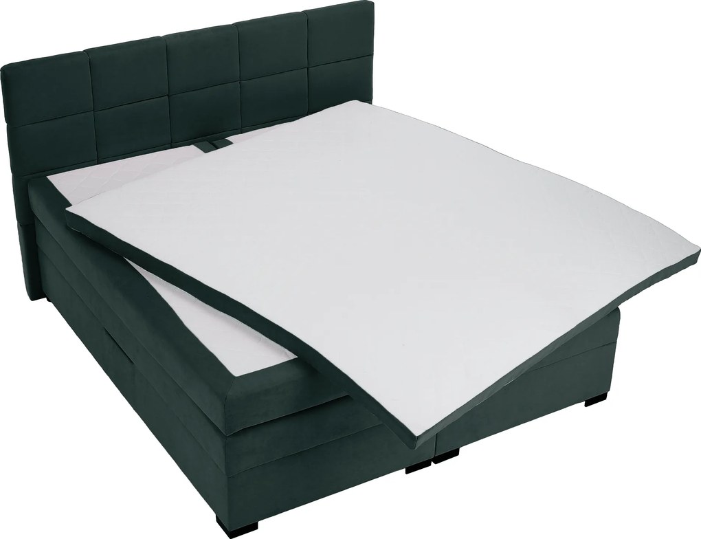 Pat boxspring, 200x200, verde, APRIL