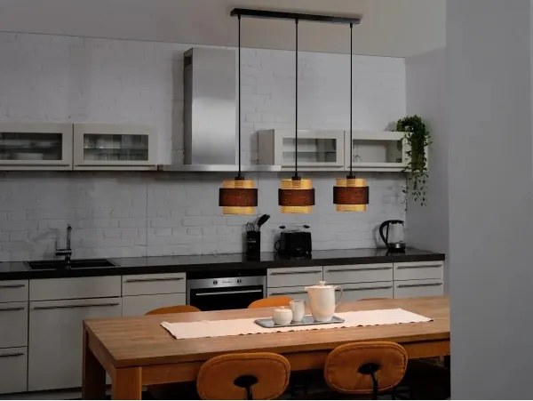 Osram - Candelabru suspendat pe cablu DECOR HORNET 3xE27/10W/230V negru/auriu