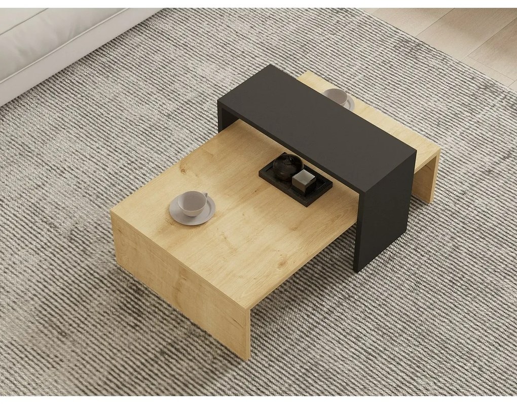 Măsuță de conferință Glow Anthracite și SapphireOak