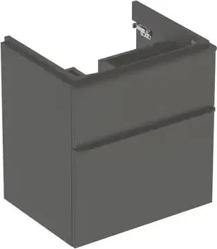 Dulap baie suspendat gri inchis lava 584x470x617 cm, 2 sertare, pentru lavoar, Geberit Smile 60 cm