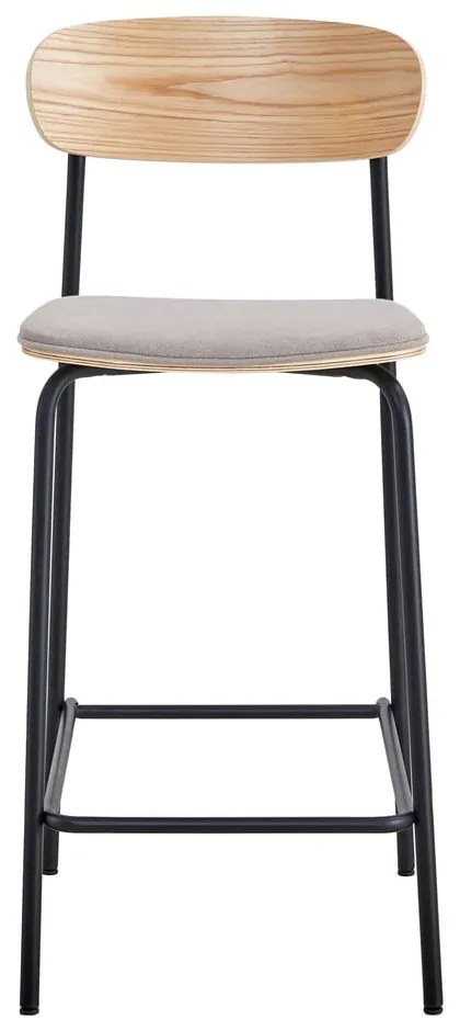 Scaune de bar negre/taupe 2 buc. (înălțime șezut 66 cm) Adriana – Marckeric