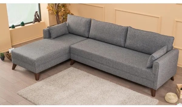 Colțar KORFU în L, gri, stânga